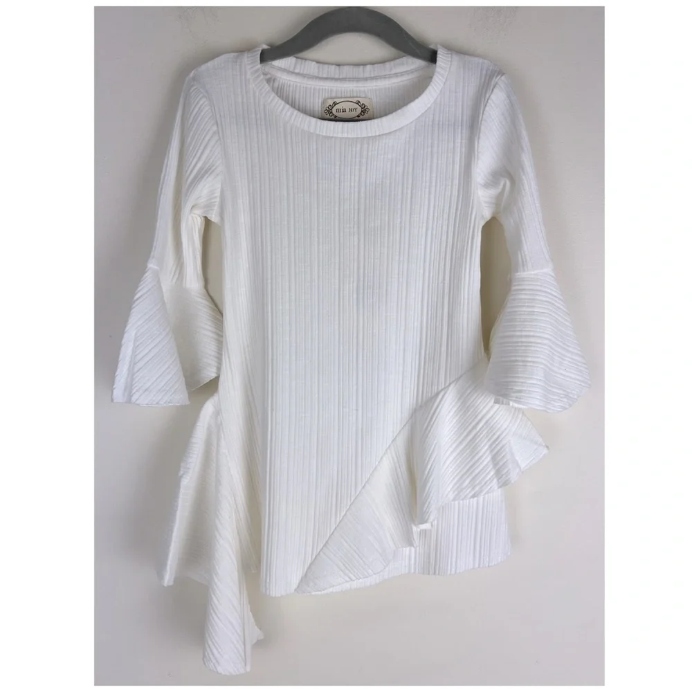 Joyfolie Ribbed Asymmetrical Ruffle Farmhouse Western Cowgirl Milly Dress 3